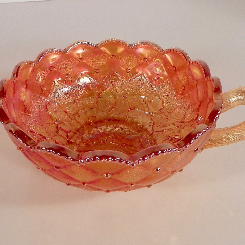 Imperial Carnival Glass PANSY Nappy Marigold